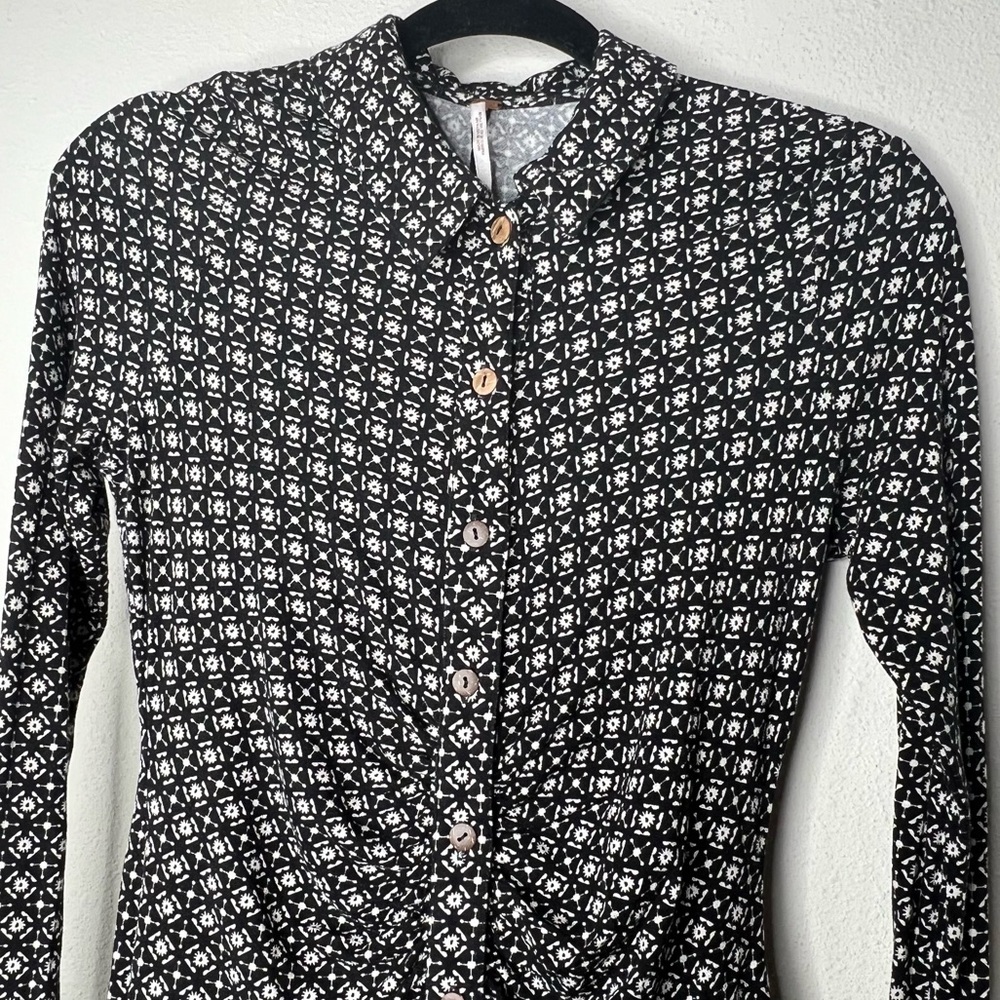 Free People Shayla Long Sleeve Mini dress In Vintage Combo, size M - Picture 7 of 8
